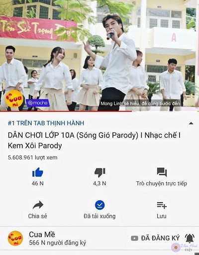 "Dân chơi lớp 10A" đạt top 1 trending Youtube chỉ sau 4 ngày ra mắt 