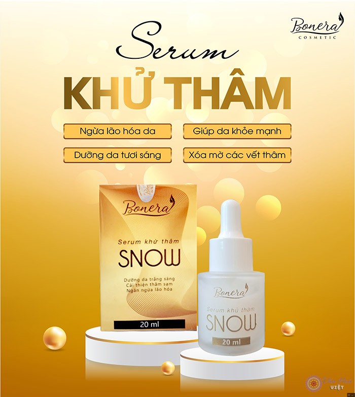 Serum Snow có chứa nhiều dưỡng nhất có lợi cho làn da như vitamin C, vitamin E, Alpha Arbutin, hay dầu Macadamia