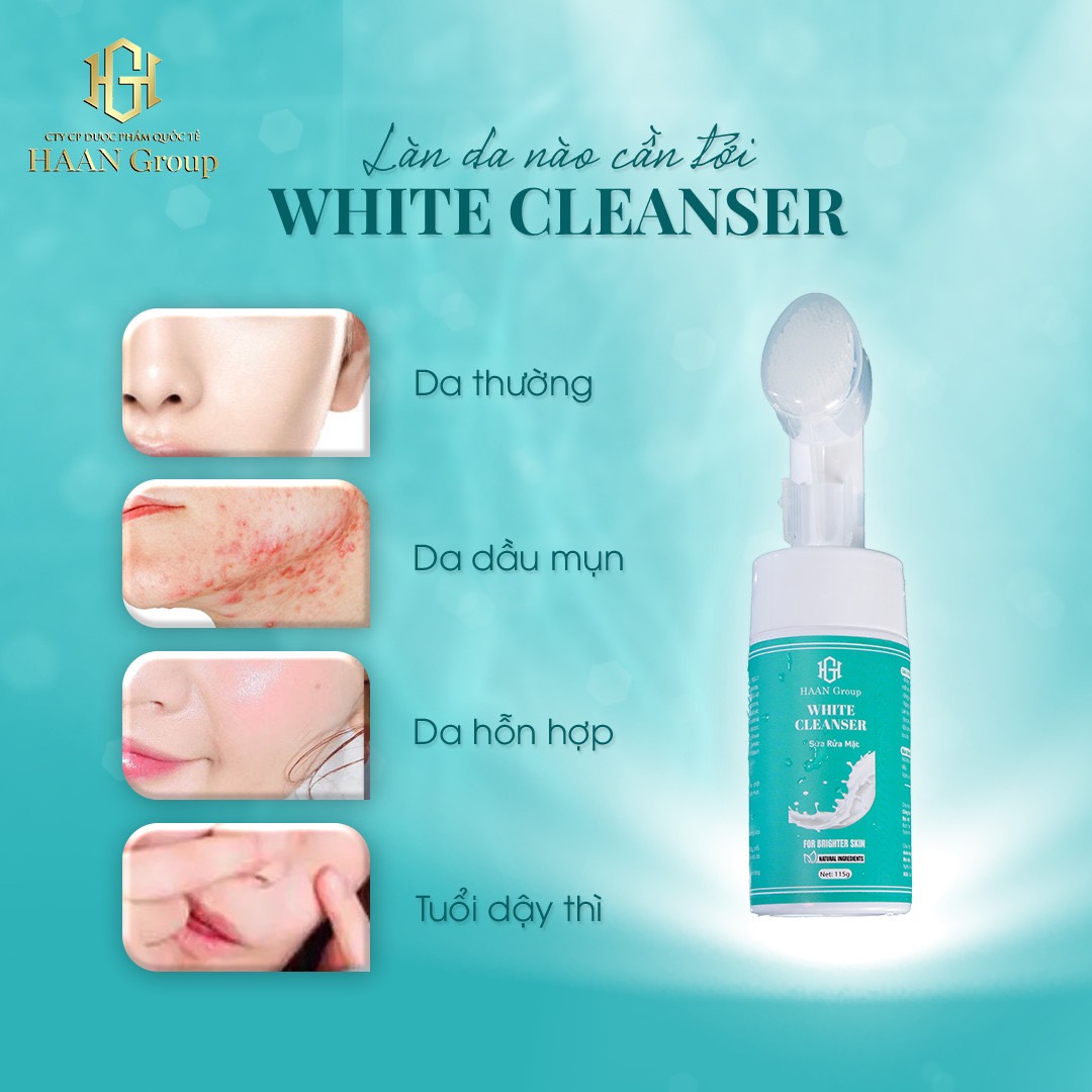 Sữa rửa mặt White Cleanser phù hợp với mọi loại da
